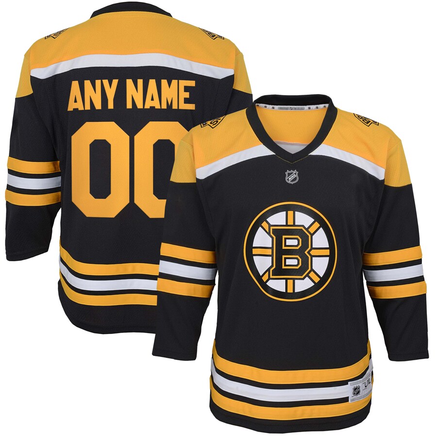 Youth Boston Bruins Black Home Replica Custom Jersey - Puhuasuan
