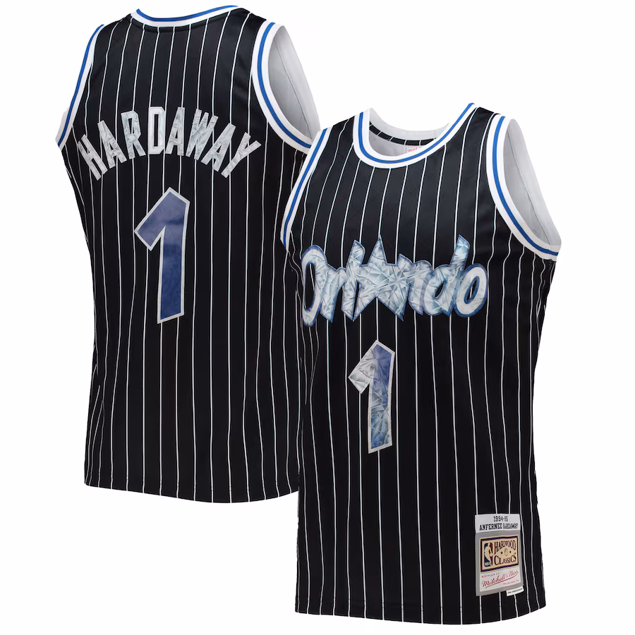 Men's Orlando Magic Penny Hardaway Mitchell & Ness Black 1996/97 Hardwood Classics NBA 75th Anniversary Diamond Swingman Jersey - Puhuasuan