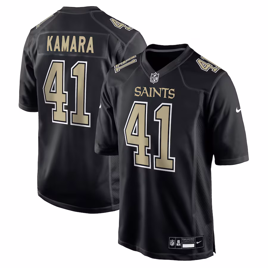 Men's New Orleans Saints Alvin Kamara Nike Carbon Black Fashion Game Jersey - Puhuasuan