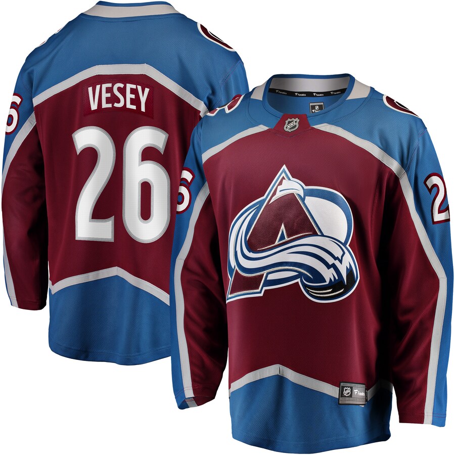 Men's Colorado Avalanche Jimmy Vesey Fanatics Burgundy Home Breakaway Jersey - Puhuasuan