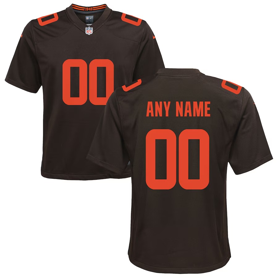 Youth Cleveland Browns Nike Brown Alternate Custom Game Jersey - Puhuasuan