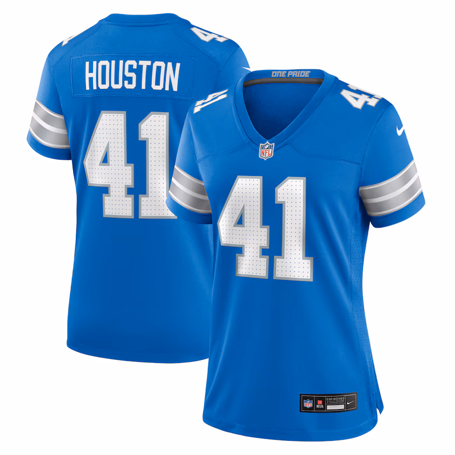 Women's Detroit Lions James Houston Nike Blue Team Game Jersey - Puhuasuan
