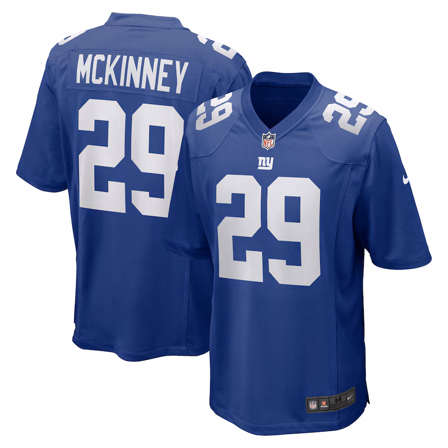 Men's New York Giants Xavier McKinney Nike Blue Game Jersey - Puhuasuan