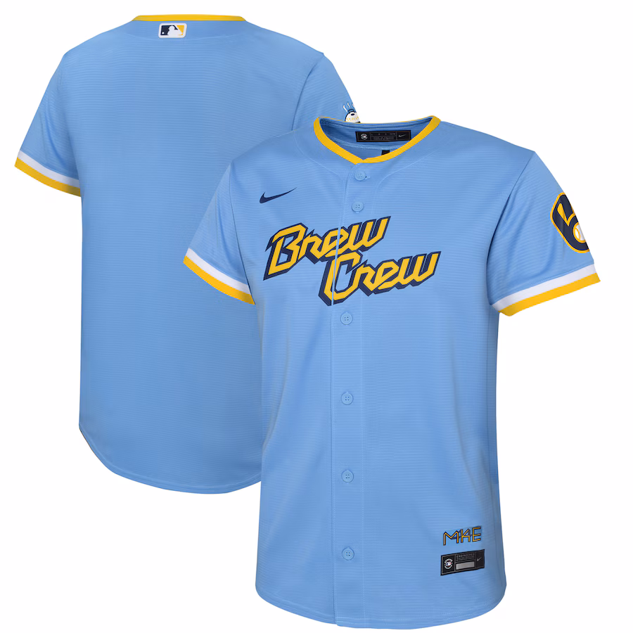 Youth Milwaukee Brewers Nike Powder Blue City Connect Replica Team Jersey - Puhuasuan