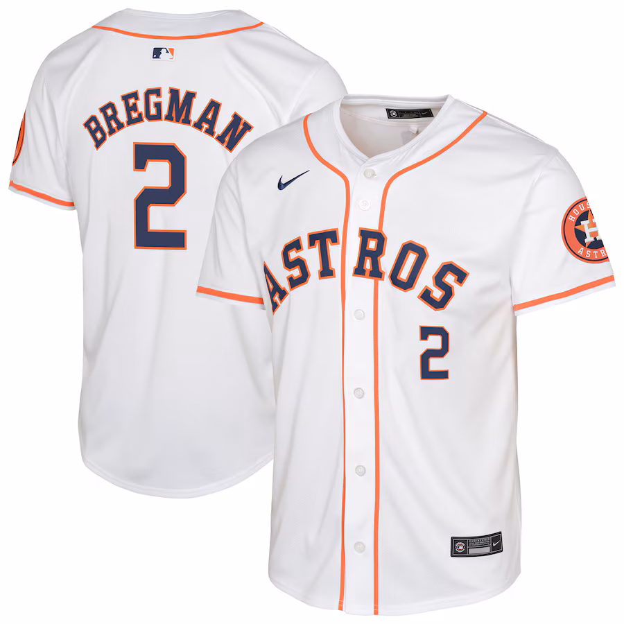 Youth Houston Astros Alex Bregman Nike White Home Limited Jersey - Puhuasuan