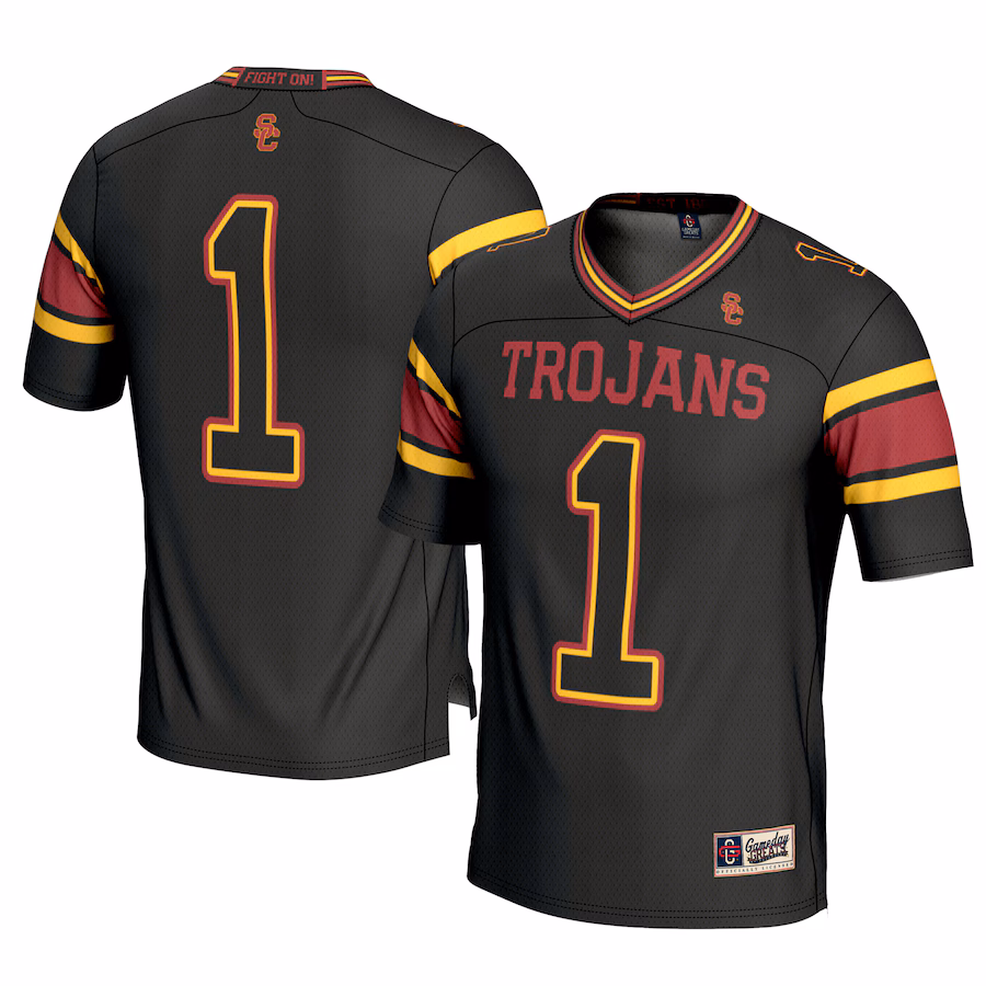 Men's GameDay Greats #1 Black USC Trojans Football Jersey - Puhuasuan