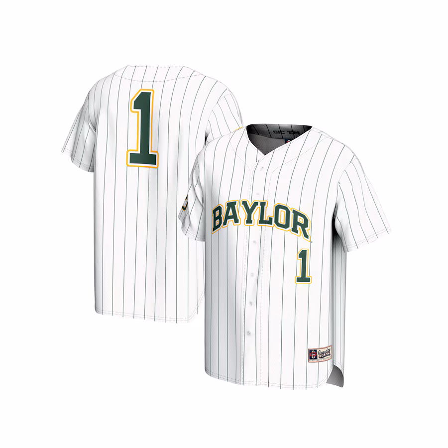 Youth GameDay Greats  White #1 Baylor Bears Lightweight Baseball Fashion Jersey - Puhuasuan