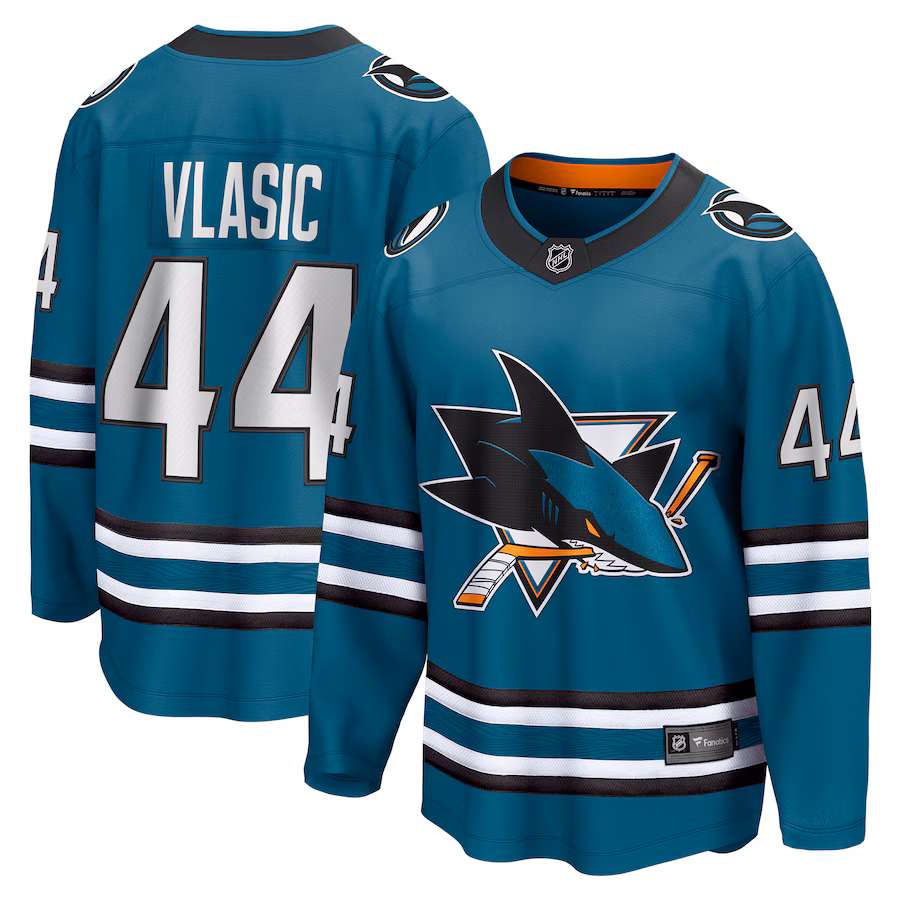 Men's San Jose Sharks Marc-Edouard Vlasic Fanatics Teal Home Breakaway Player Jersey - Puhuasuan