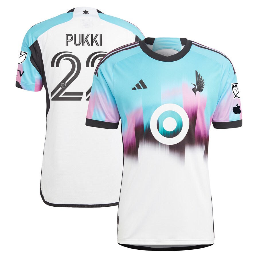 Men's Minnesota United FC Teemu Pukki adidas White 2024 The Northern Lights Kit Authentic Player Jersey - Puhuasuan