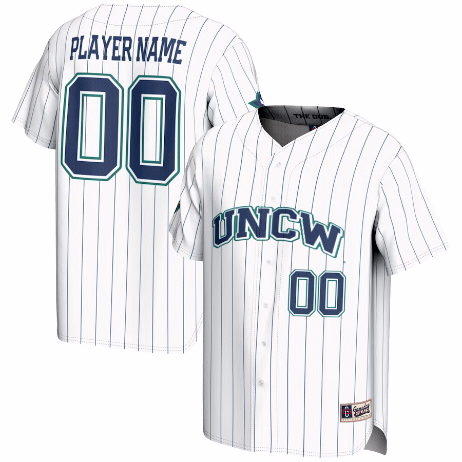 UNC Wilmington Seahawks GameDay Greats Youth NIL Pick-A-Player Lightweight Baseball Jersey - White - Puhuasuan