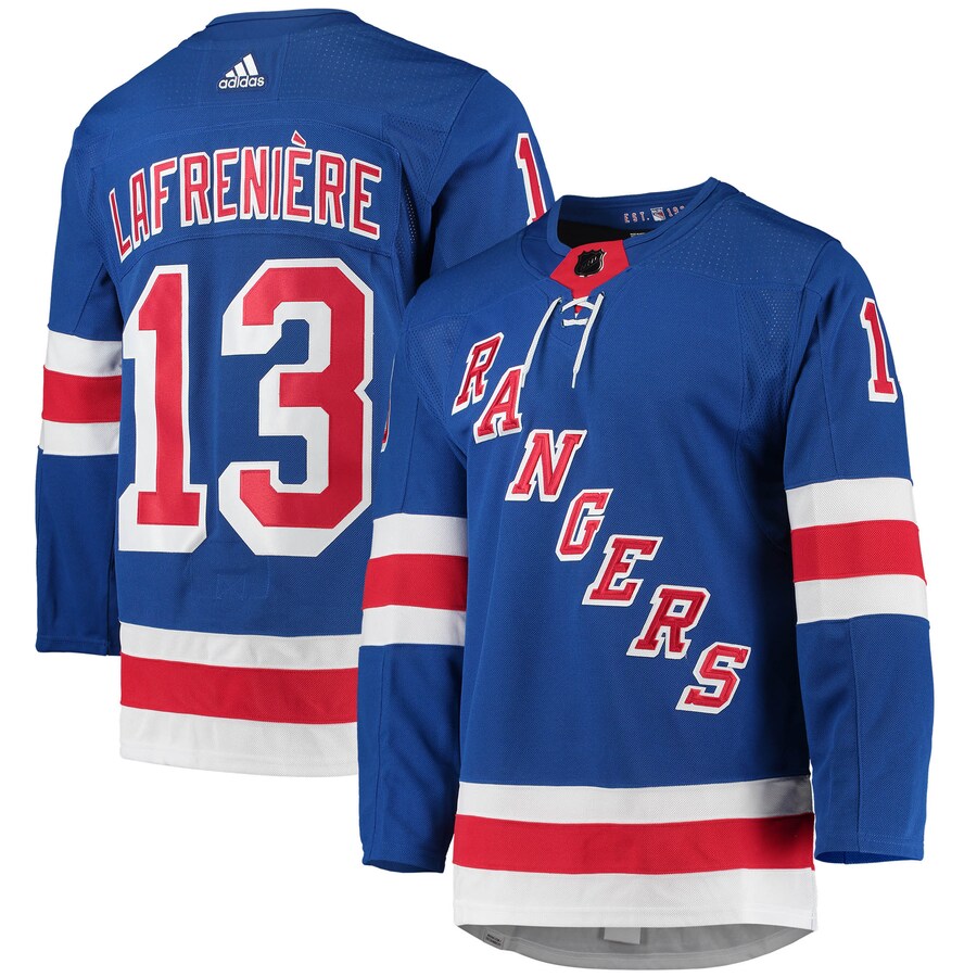Men's New York Rangers Alexis Lafreniere adidas Blue Home Primegreen Authentic Pro Player Jersey - Puhuasuan