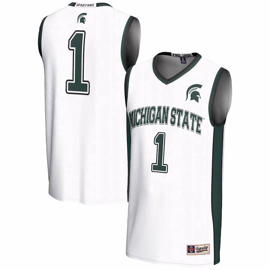 Male GameDay Greats #1  White Michigan State Spartans  Lightweight Basketball Jersey - Puhuasuan