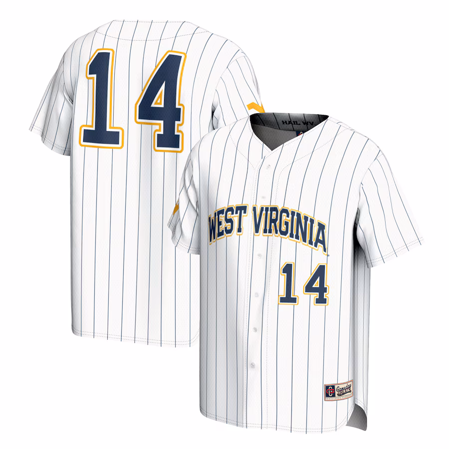Youth GameDay Greats #14 White West Virginia Mountaineers Lightweight Baseball Fashion Jersey - Puhuasuan