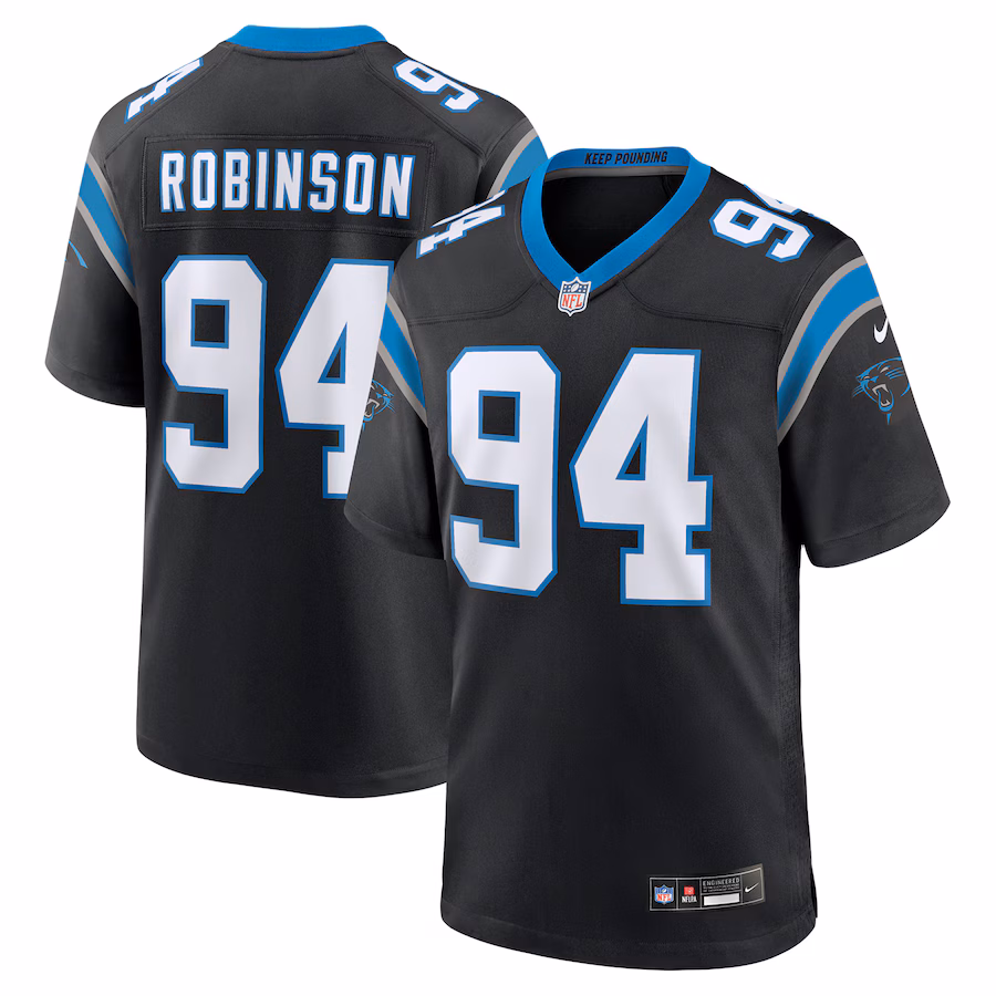 Men's Carolina Panthers A'Shawn Robinson Nike Black Game Jersey - Puhuasuan
