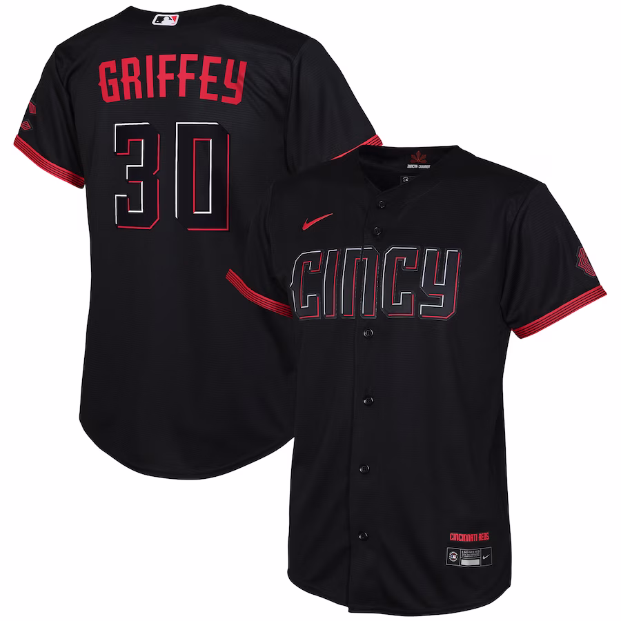 Toddler Cincinnati Reds Ken Griffey Jr. Nike Black City Connect Replica Player Jersey - Puhuasuan