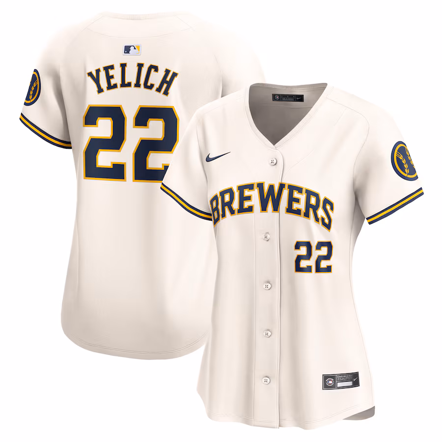 Women's Milwaukee Brewers Christian Yelich Nike Cream Home Limited Player Jersey - Puhuasuan