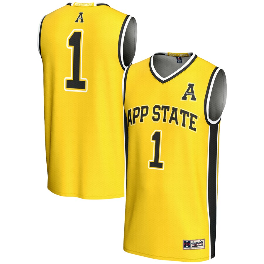 #1 Appalachian State Mountaineers GameDay Greats Youth Lightweight Basketball Jersey - Gold - Puhuasuan