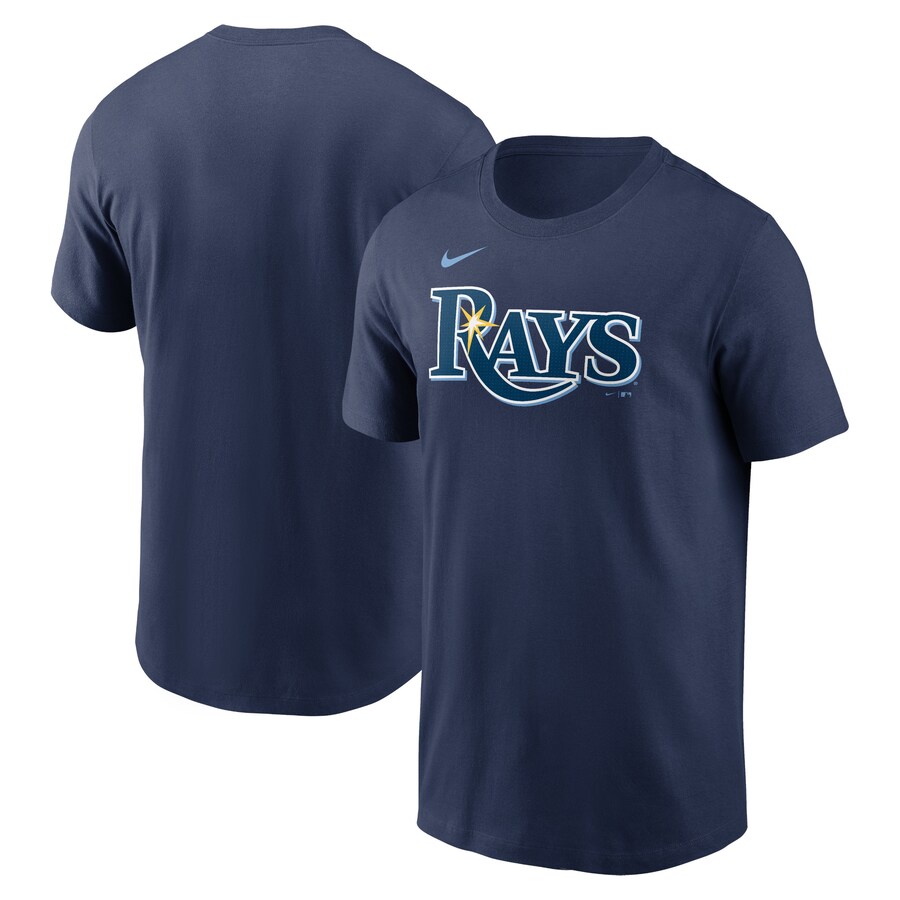 Men's Tampa Bay Rays Nike Navy Fuse Wordmark T-Shirt - Puhuasuan