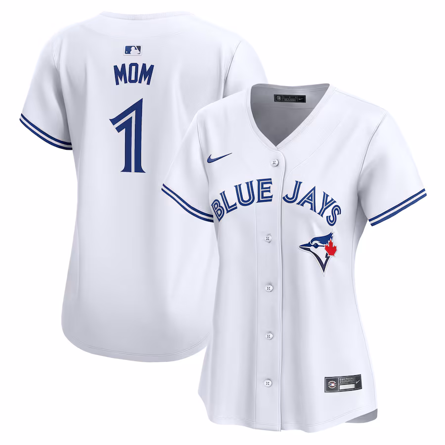Women's Toronto Blue Jays Nike White #1 Mom Home Limited Jersey - Puhuasuan