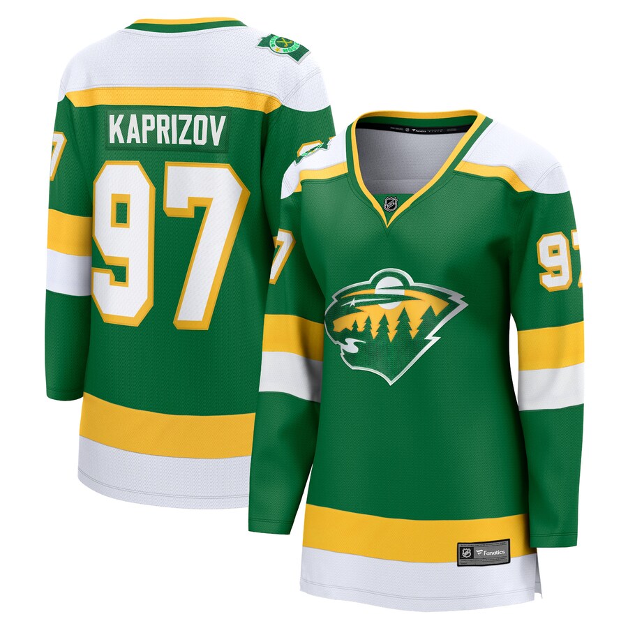 Women's Minnesota Wild Kirill Kaprizov Fanatics Branded Green 2023/24 Alternate Premier Breakaway Player Jersey - Puhuasuan