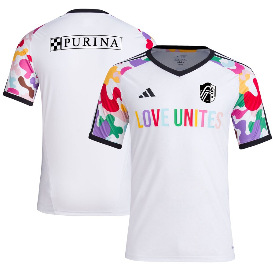 Men's St. Louis City SC  adidas White 2023 Pride Pre-Match Top - Puhuasuan