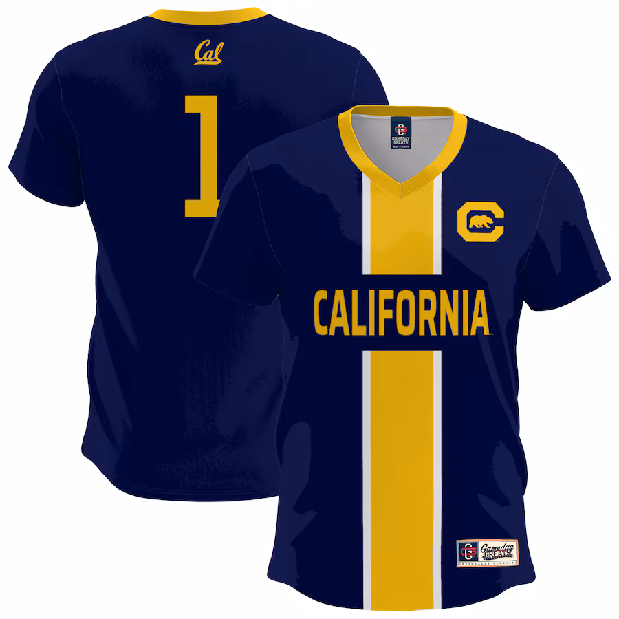 Men's GameDay Greats  Navy Cal Bears Lightweight Soccer Fashion Jersey - Puhuasuan