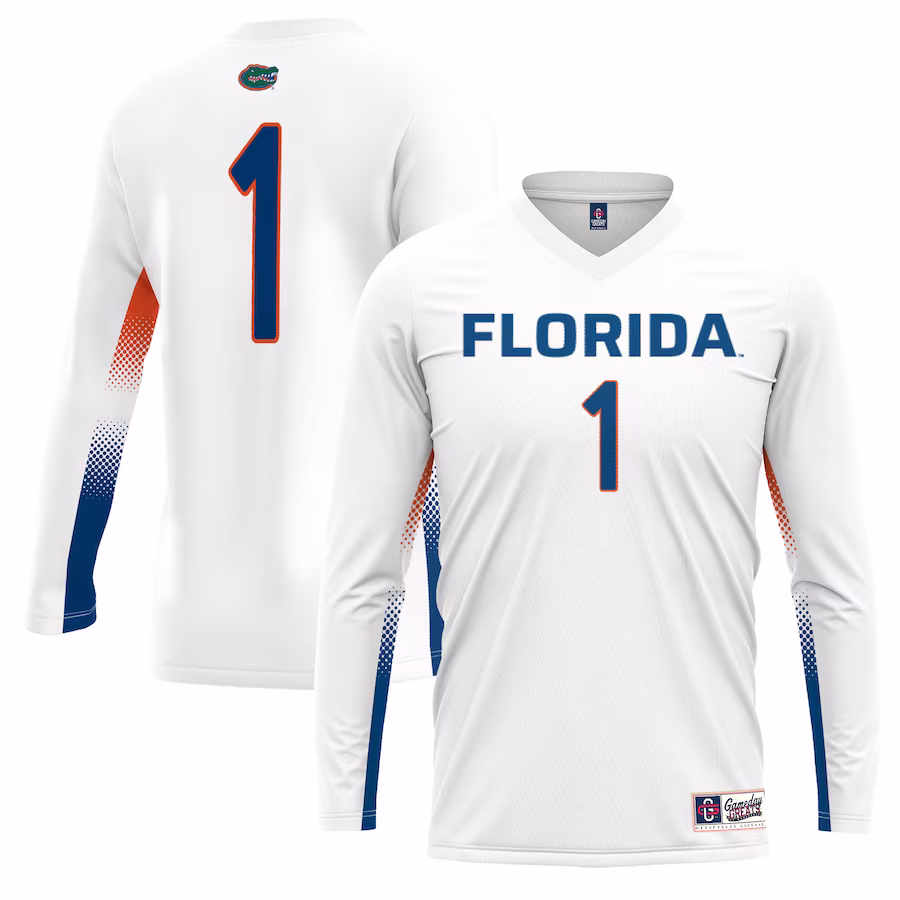 #1 Florida Gators GameDay Greats Youth Lightweight Women's Volleyball Jersey - White - Puhuasuan