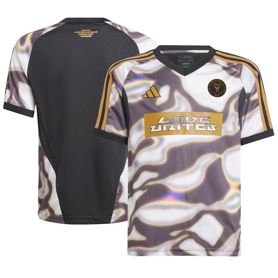 Youth Inter Miami CF adidas Black 2024 Pride Pre-Match Top - Puhuasuan