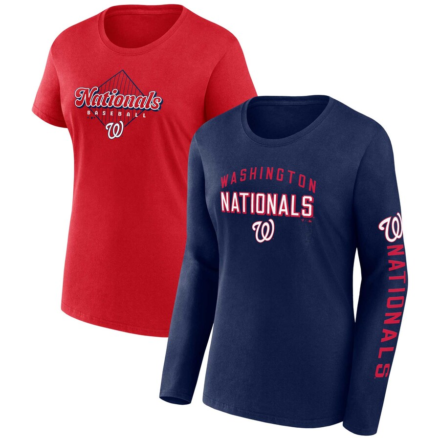 Women's Washington Nationals Fanatics Navy/Red T-Shirt Combo Pack - Puhuasuan