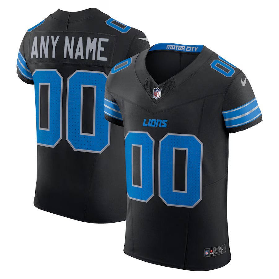 Men's Detroit Lions Nike  Black Alternate Vapor F.U.S.E. Elite Custom Jersey - Puhuasuan