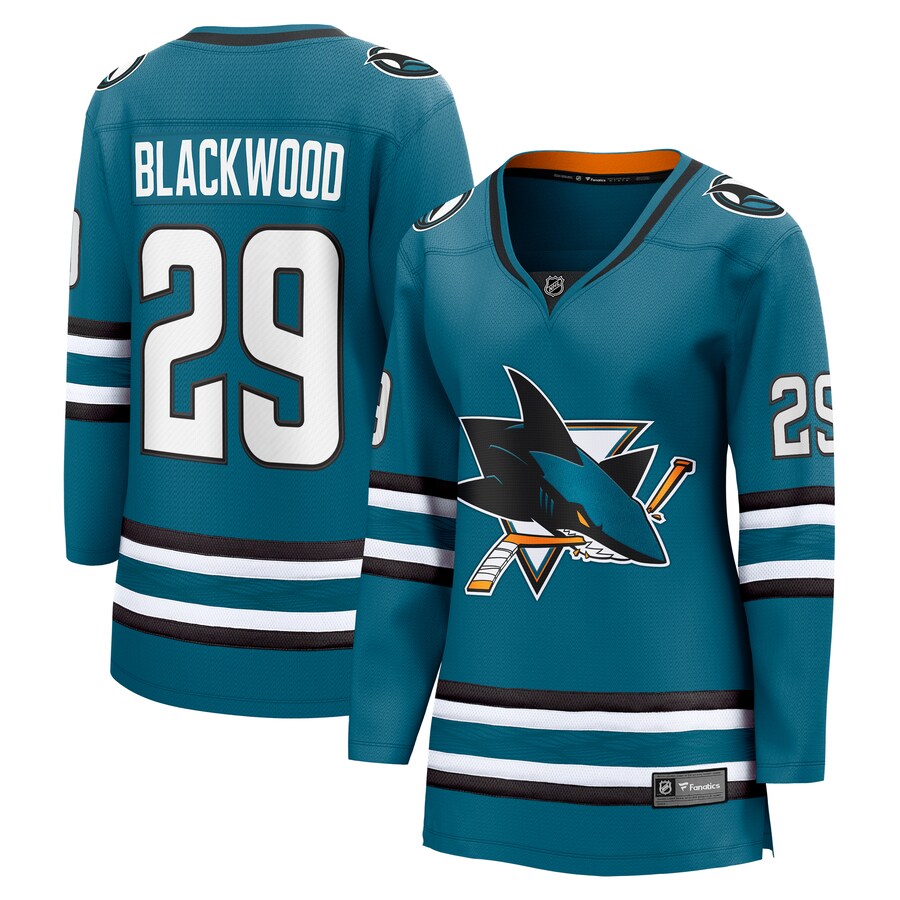 Women's San Jose Sharks Mackenzie Blackwood Fanatics Branded Teal Home Breakaway Player Jersey - Puhuasuan
