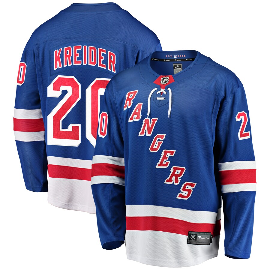 Men's New York Rangers Chris Kreider Fanatics Branded Blue Home Breakaway Player Jersey - Puhuasuan