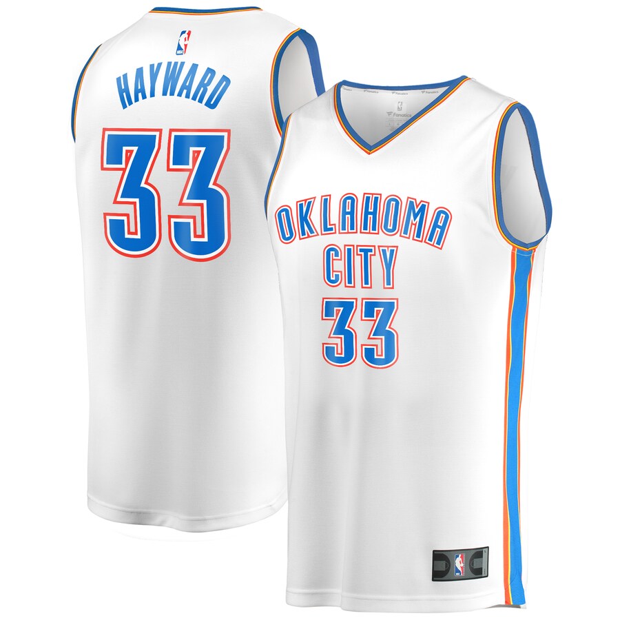 Men's Oklahoma City Thunder Gordon Hayward Fanatics White Fast Break Player Jersey - Association Edition - Puhuasuan
