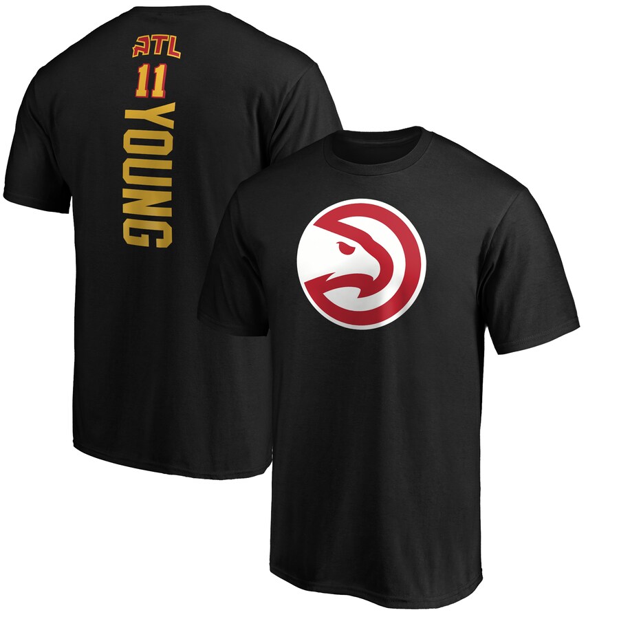Men's Atlanta Hawks Trae Young Black Team Playmaker Name & Number T-Shirt - Puhuasuan