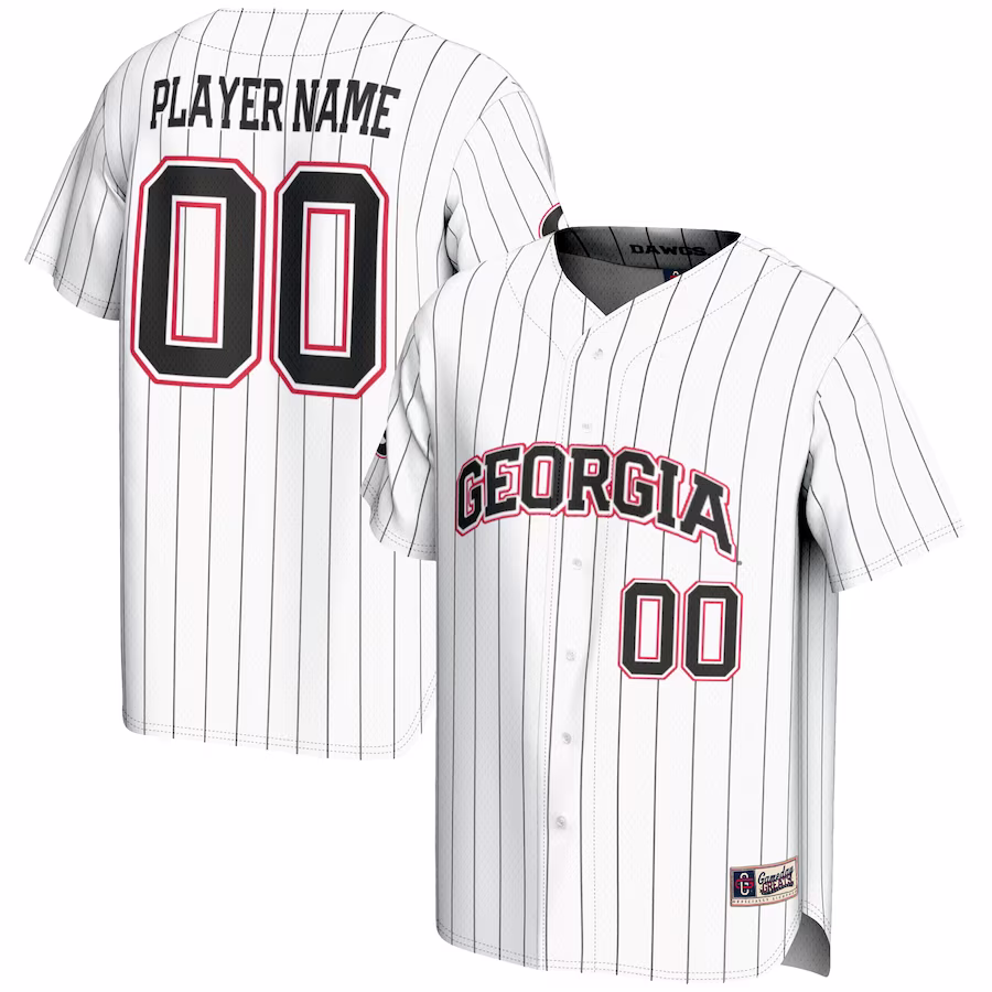 Georgia Bulldogs GameDay Greats NIL Pick-A-Player Lightweight Baseball Jersey - White - Puhuasuan