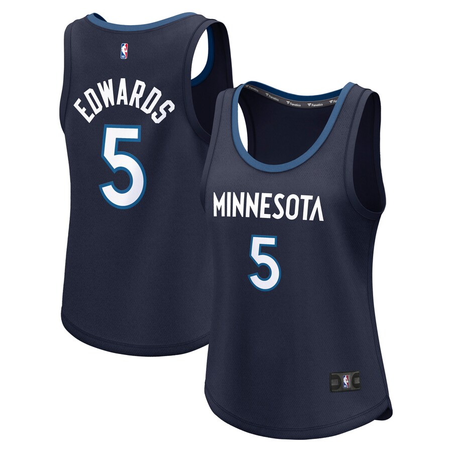 Women's Minnesota Timberwolves Anthony Edwards Fanatics Navy Fast Break Player Jersey - Icon Edition - Puhuasuan