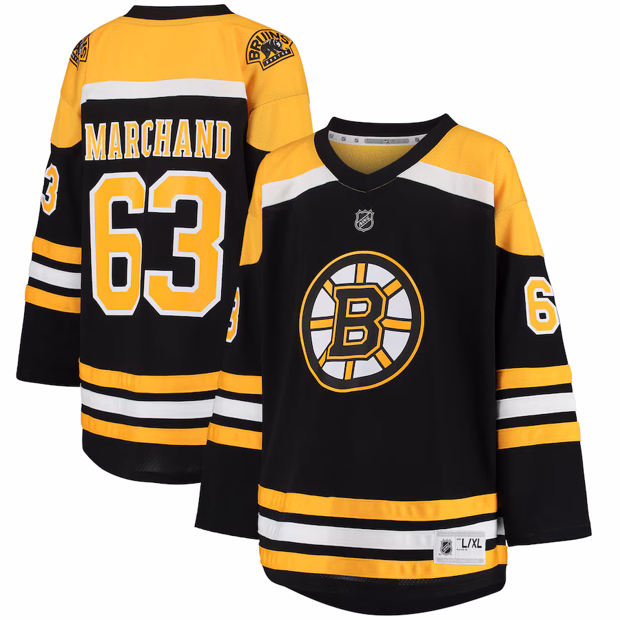 Youth Boston Bruins Brad Marchand Black Home Replica Player Jersey - Puhuasuan