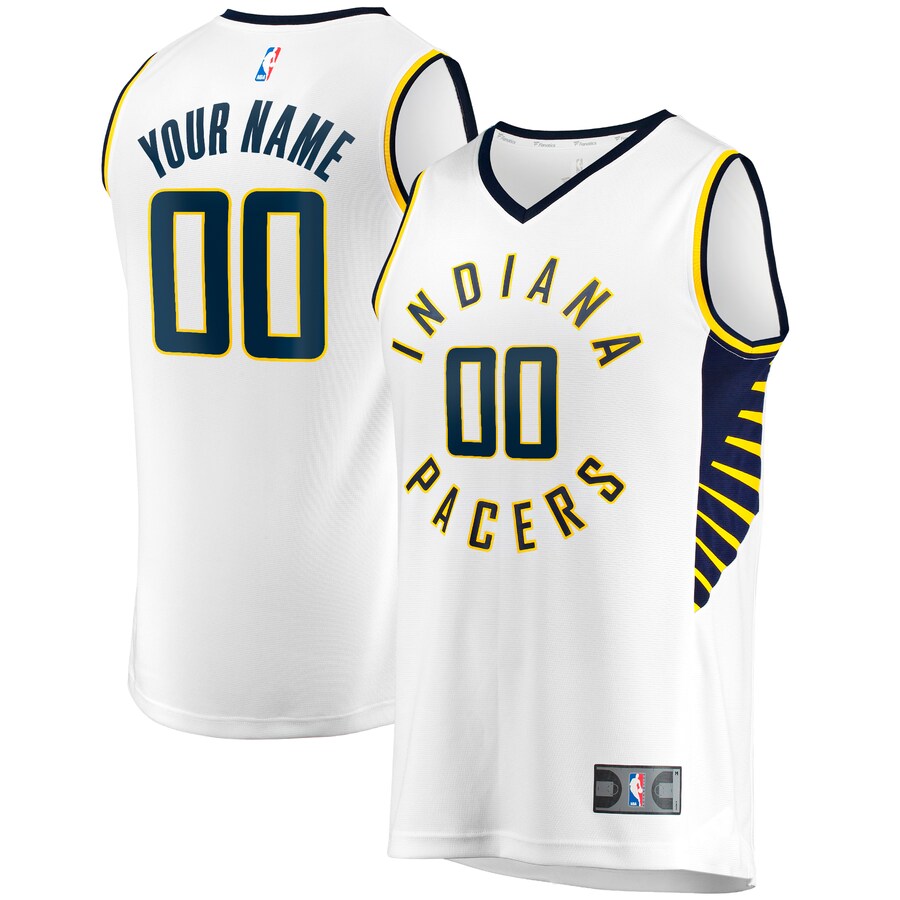 Men's Indiana Pacers Fanatics White Fast Break Custom Replica Jersey - Association Edition - Puhuasuan