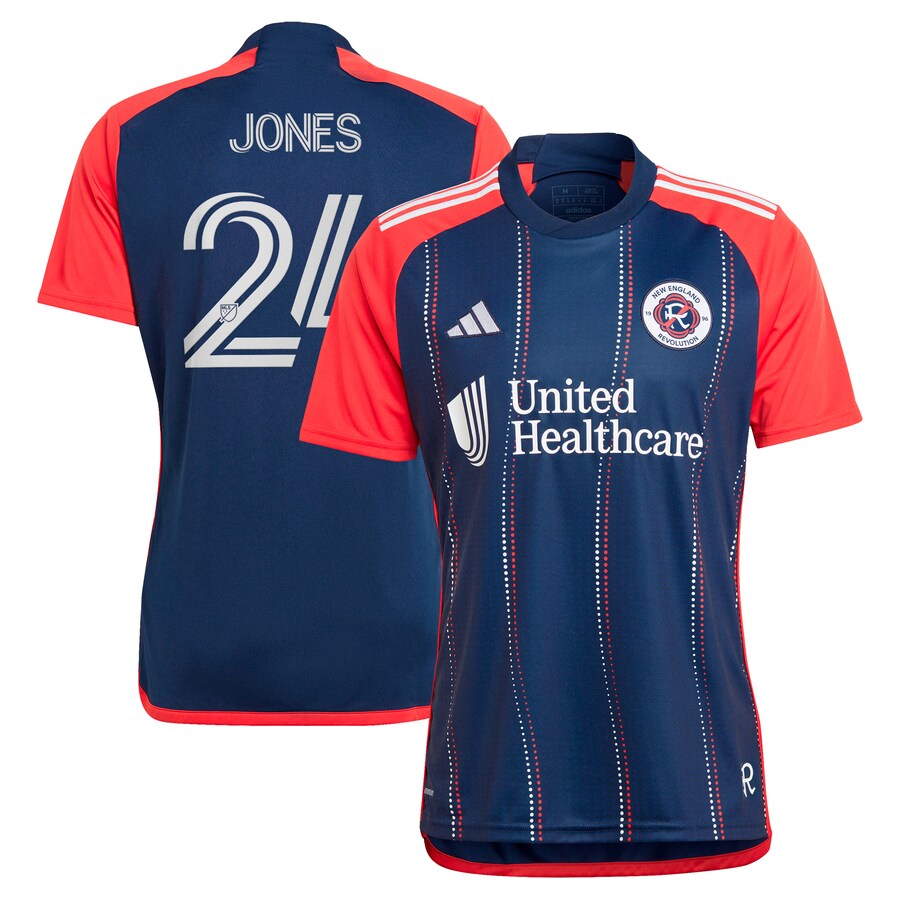 Men's New England Revolution DeJuan Jones adidas Navy 2024 Boston Tea Party Replica Player Jersey - Puhuasuan