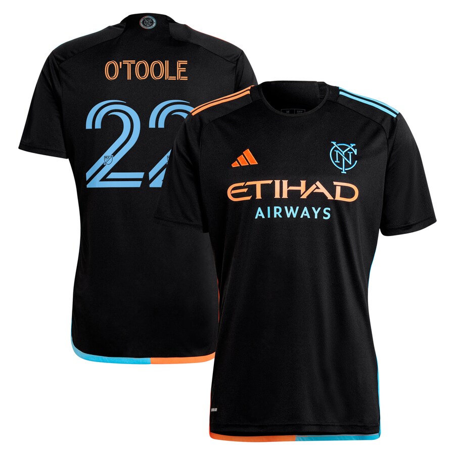 Men's New York City FC Kevin O'Toole adidas Black 2024 24/7 Kit Replica Player Jersey - Puhuasuan