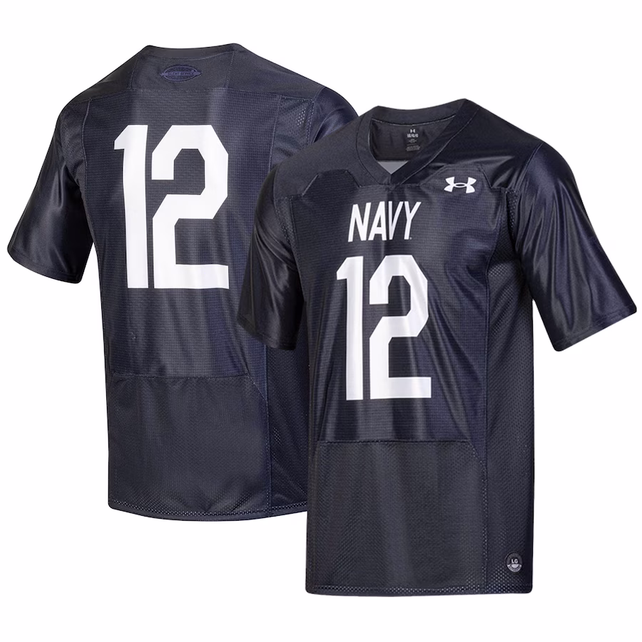 #12 Navy Midshipmen Under Armour Youth Silent Service Replica Football Jersey - Navy - Puhuasuan