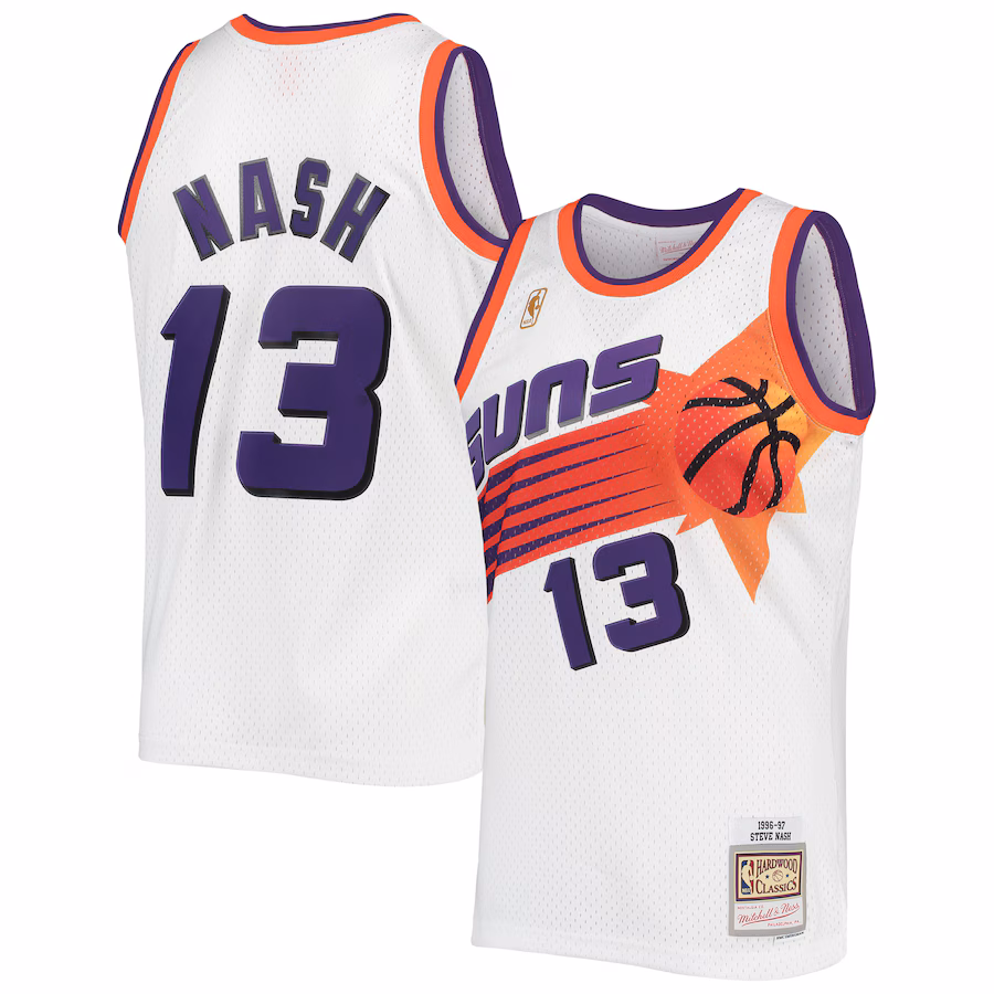 Men's Phoenix Suns Steve Nash Mitchell & Ness White 2001/02 Hardwood Classics Swingman Jersey - Puhuasuan