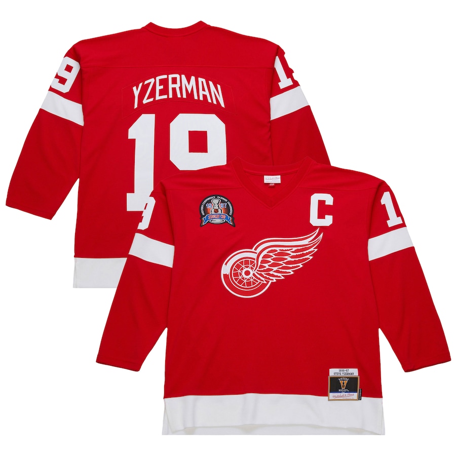 Men's Detroit Red Wings Steve Yzerman Scarlet 1996-97 Power Play Jersey - Puhuasuan