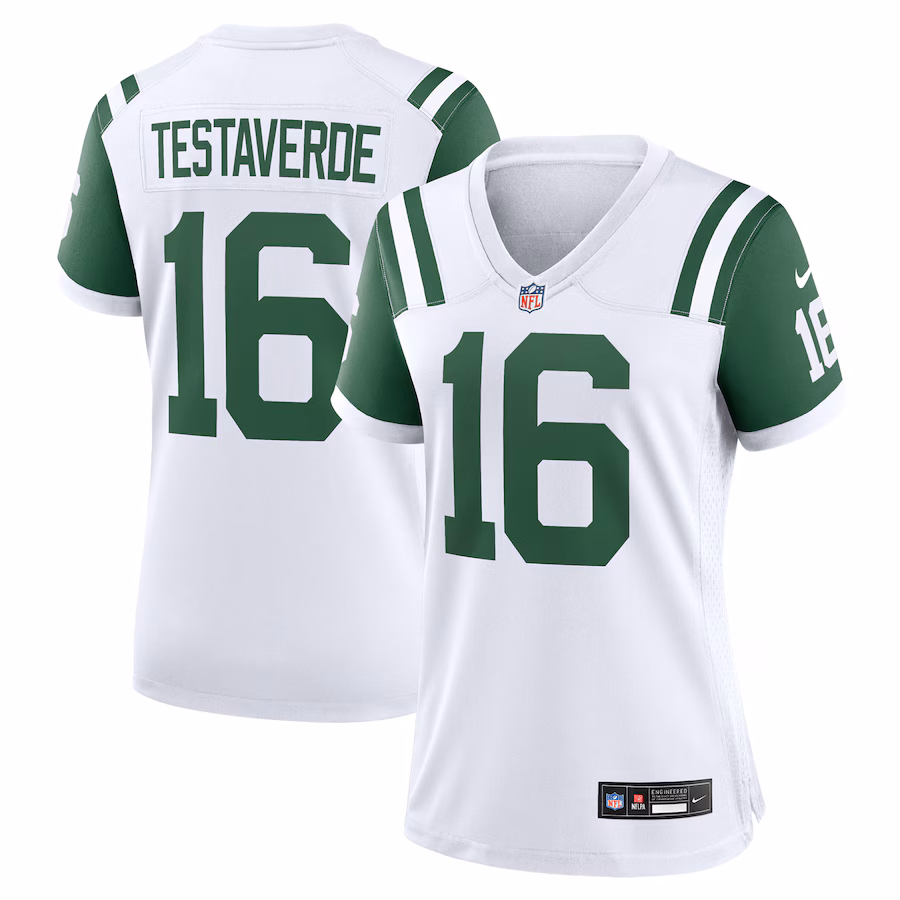 Women's New York Jets Vinny Testaverde Nike White Classic Alternate Retired Player Game Jersey - Puhuasuan