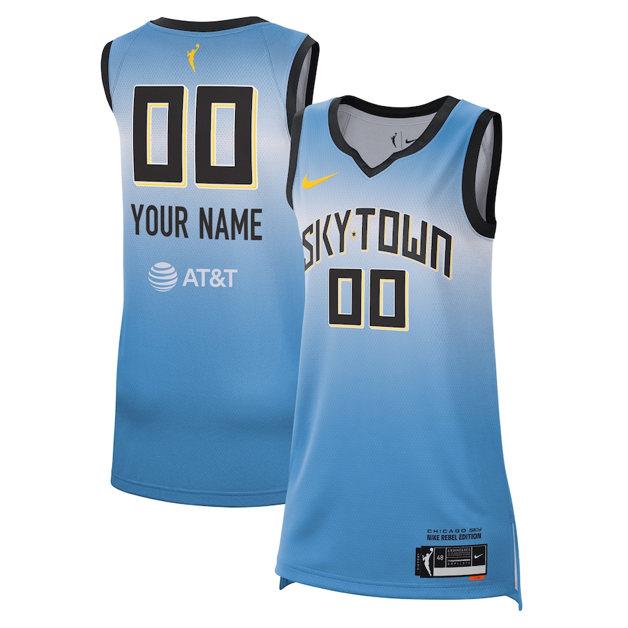 Unisex Chicago Sky  Nike Light Blue 2024 Rebel Edition Custom Jersey - Puhuasuan