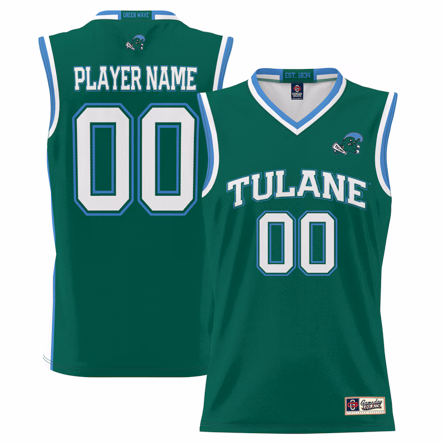 Tulane Green Wave GameDay Greats Men's NIL Pick-A-Player Lightweight Basketball Jersey - Green - Puhuasuan