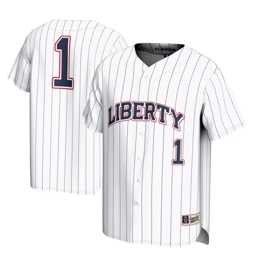 #1 Liberty Flames GameDay Greats Youth Lightweight Baseball Fashion Jersey - White - Puhuasuan