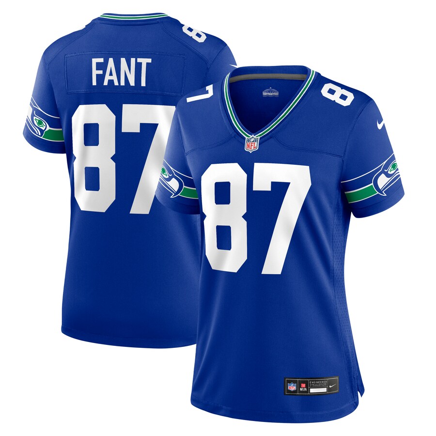 Women's Seattle Seahawks Noah Fant Nike Royal Throwback Player Game Jersey - Puhuasuan