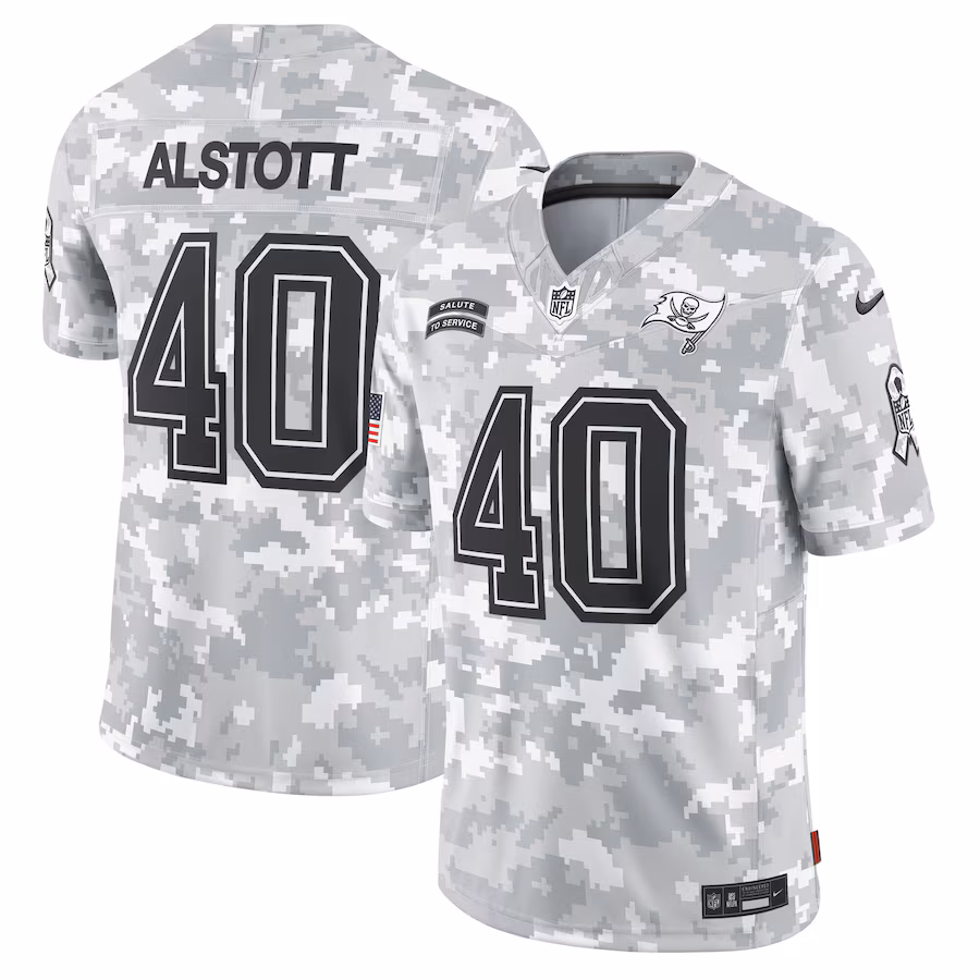 Men's Tampa Bay Buccaneers Mike Alstott Nike Arctic Camo 2024 Salute to Service Retired Player Limited Jersey - Puhuasuan