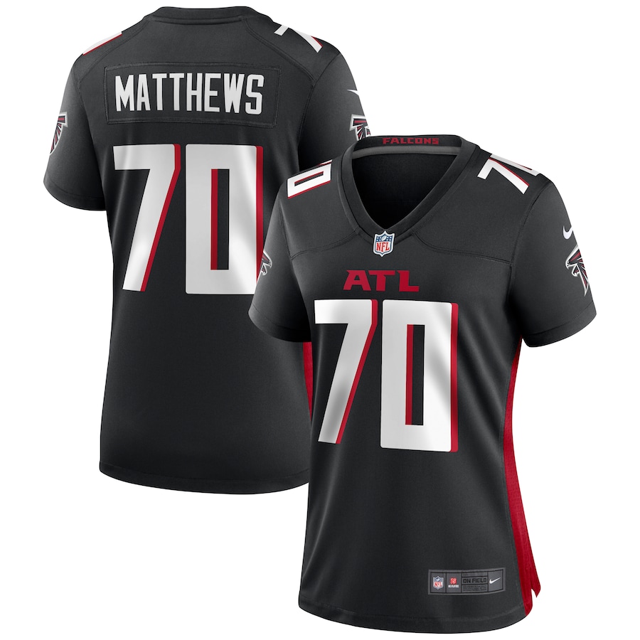 Women's Atlanta Falcons Jake Matthews Nike Black Game Jersey - Puhuasuan